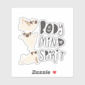 Grappige yogahouding pugs vinyl sticker (Vel)