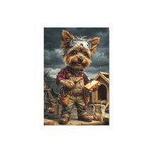 Grappige Yorkie Bouwvakker Poster – Speels