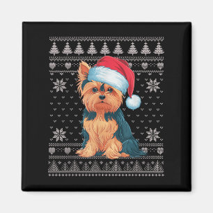 Grappige Yorkie Hond Lelijke Kersttrui Kerstman Ke Magneet