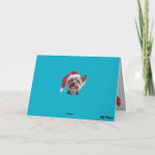 Grappige Yorkie kerstvakantiekaart Aankondiging (Achterkant)