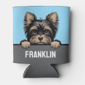 Grappige Yorkie Schattigee Peeking Yorkshire Terri Blikjeskoeler (Voorkant)