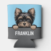 Grappige Yorkie Schattigee Peeking Yorkshire Terri Blikjeskoeler (Achterkant)