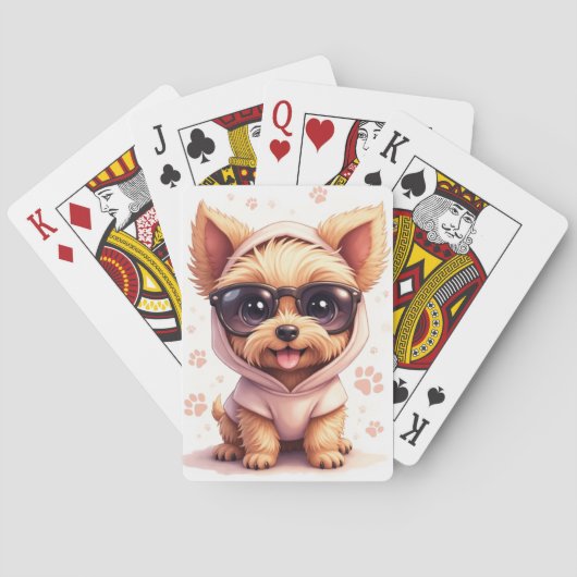 Grappige Yorkipoo Kawaii Hond Pokerkaarten (Achterkant)
