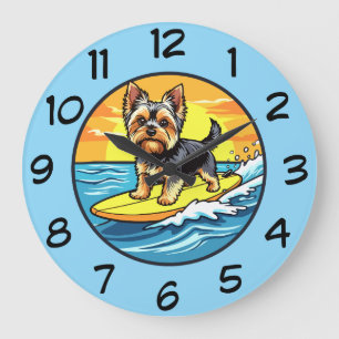 Grappige Yorkshire Terrier honden thema wandklokke Grote Klok