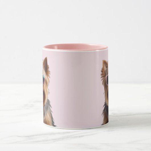 Grappige Yorkshire Terriër met zonnebril Mok (Midden)