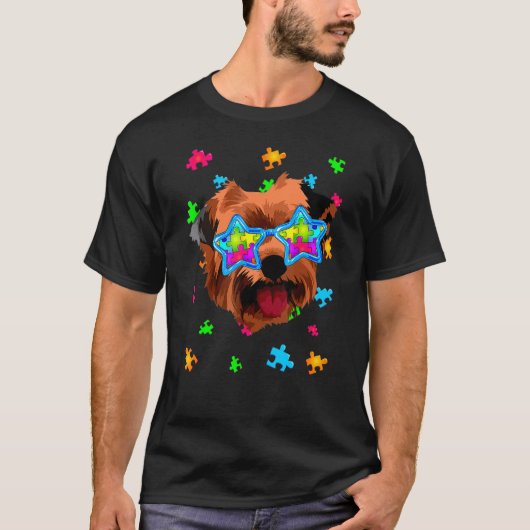 Grappige Yorkshire Terrier Puzzel Autisme Bewustzi T-shirt (Voorkant)