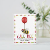 Grappige Yule Bee niet beschikbaar tot januari Ker Feestdagenkaart (Staand voorkant)