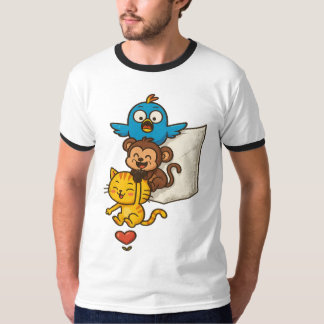 Grappige Zak Cartoon Trio – Malle Hangende T-Shirt
