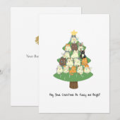 Grappige Zakelijke Kat Kerstmis Feestdagenkaart (Voorkant / Achterkant)