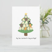 Grappige Zakelijke Kat Kerstmis Feestdagenkaart (Staand voorkant)