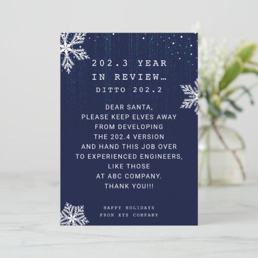 Grappige Zakelijke Kerstkaart Engineer Kerstmis (Staand voorkant)