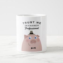 Grappige Zakelijke Professionele Cartoon Lieve Var Grote Koffiekop