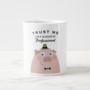 Grappige Zakelijke Professionele Cartoon Lieve Var Grote Koffiekop