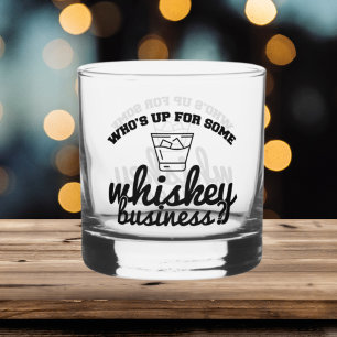 Grappige zakelijke woord kunst whisky glas
