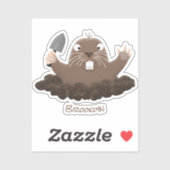 Grappige zakgoffer graaft cartoonillustratie sticker (Vel)