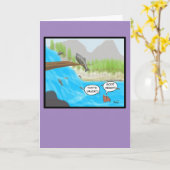 Grappige zalm verjaardag Kaart voor visser (Gele Bloem)