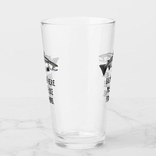 Grappige zalm Vist Mannen grap Glas (Rechts)
