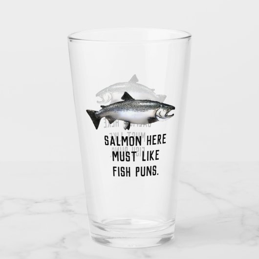 Grappige zalm Vist Mannen grap Glas (Voorkant)
