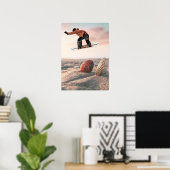Grappige Zand Zee Schelp Snowboard Collage Poster (Thuiskantoor)