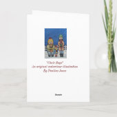 grappige zangeressen in de sneeuwkerst feestdagen kaart (Achterkant)