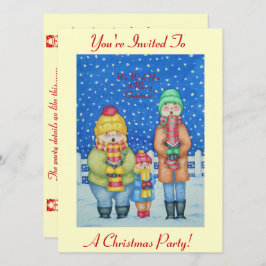 grappige zangeressen in de sneeuwkerst kaart