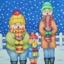 grappige zangeressen in de sneeuwkerst - kinderen