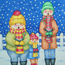 grappige zangeressen in de sneeuwkerst - kinderen legpuzzel