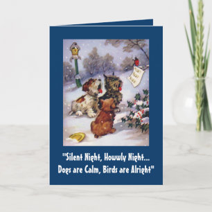 Grappige Zanghonden & Vogel Dier Kerst Kaarten