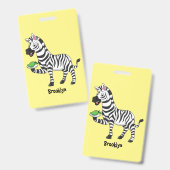 Grappige zebra cartoon illustratie  badge (Voor- en achterkant)