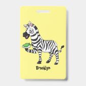 Grappige zebra cartoon illustratie  badge (Achterkant)