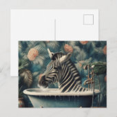 Grappige Zebra in een badkuip Briefkaart (Voorkant / Achterkant)