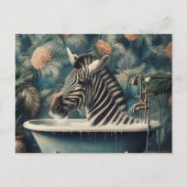 Grappige Zebra in een badkuip Briefkaart (Voorkant)