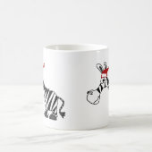 Grappige Zebra in Santa Hat Kerst Cartoon Koffiemok (Center)