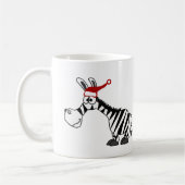Grappige Zebra in Santa Hat Kerst Cartoon Koffiemok (Links)