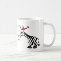 Grappige Zebra in Santa Hat Kerst Cartoon