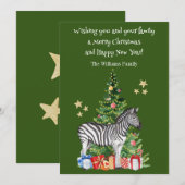 Grappige Zebra Kerstboom Kerstkaart (Voorkant / Achterkant)