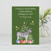 Grappige Zebra Kerstboom Kerstkaart (Staand voorkant)