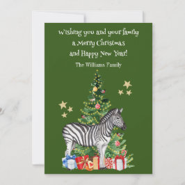 Grappige Zebra Kerstboom Kerstkaart