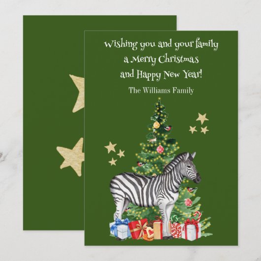 Grappige Zebra kerstboom vakantie Kaart (Voorkant / Achterkant)