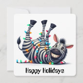 Grappige Zebra Kerstkaart (Voorkant)
