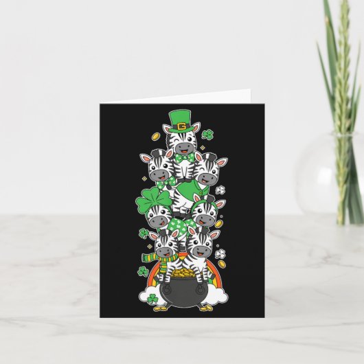 Grappige zebra klaver St. Patrick's Day vrouwen ma Kaart (Voorkant)