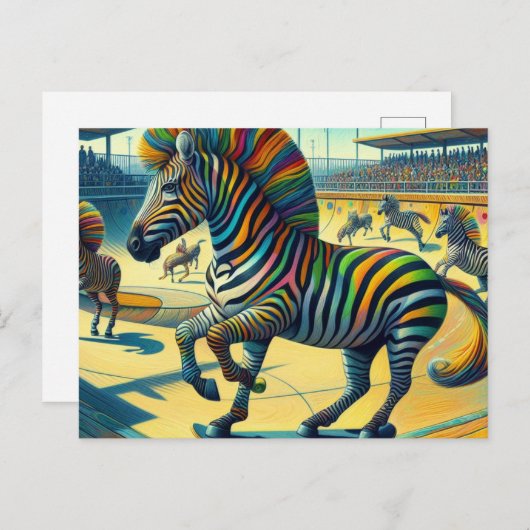 Grappige Zebra met Extra Leg Skateboarden Briefkaart (Voorkant / Achterkant)