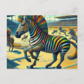 Grappige Zebra met Extra Leg Skateboarden Briefkaart (Voorkant)