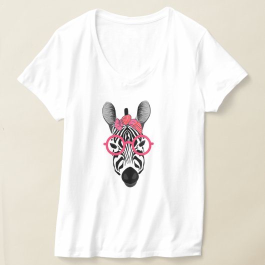 Grappige Zebra met roze zonnebril T-shirt (Laagn)