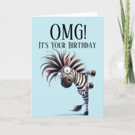 Grappige Zebra Thema Verjaardagskaart Feestdagen Kaart