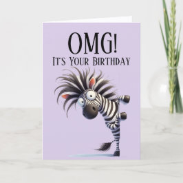 Grappige Zebra Thema Verjaardagskaart Feestdagen Kaart