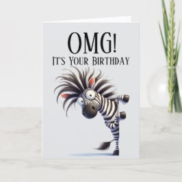 Grappige Zebra Thema Verjaardagskaart Feestdagen Kaart