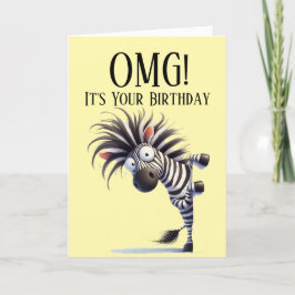 Grappige Zebra Thema Verjaardagskaart Feestdagen Kaart