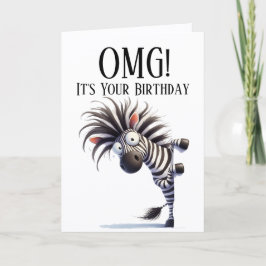 Grappige Zebra Thema Verjaardagskaart Feestdagen Kaart