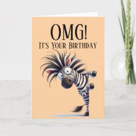 Grappige Zebra Thema Verjaardagskaart Feestdagen Kaart